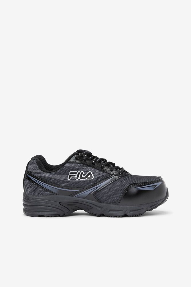 Fila Memory Meira 2 Slip Resistant Composite Toe Black Work Shoes Womens - NZ 80574-RJTS